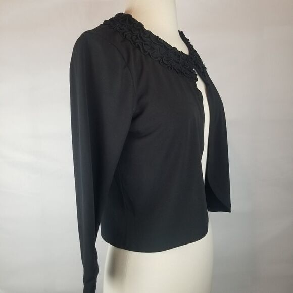 Black Little Cropped Polyester/Nylon Cardigan. Size S. - Picture 12 of 14